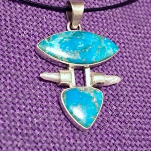 Sterling Silver Apatite and Pearl Pendant Natural Stones